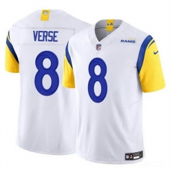 Men Los Angeles Rams 8 Jared Verse White 2024 Draft F U S E Vapor Untouchable Stitched Football Jersey