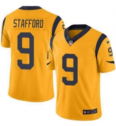Men Los Angeles Rams 9 Matthew Stafford Gold Men Stitched NFL Limited Rush Jersey