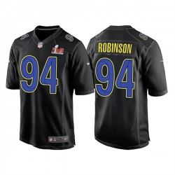 Men Los Angeles Rams 94 A 27Shawn Robinson 2022 Black Super Bowl LVI Game Stitched Jersey