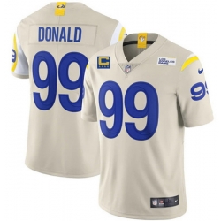 Men Los Angeles Rams 99 Aaron Donald 2022 Bone With 4 Star C Patch Vapor Untouchable Limited Stitched Jersey
