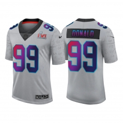 Men Los Angeles Rams 99 Aaron Donald 2022 Grey Super Bowl LVI Limited Stitched Jersey