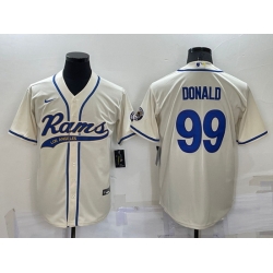 Men Los Angeles Rams 99 Aaron Donald Bone Cool Base Stitched Baseball Jersey