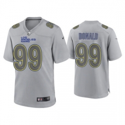 Men Los Angeles Rams 99 Aaron Donald Grey Atmosphere Fashion Stitched Game Jersey