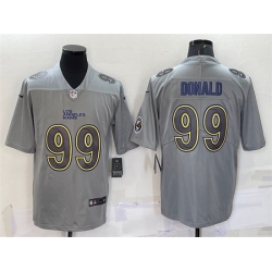 Men Los Angeles Rams 99 Aaron Donald Grey With Patch Atmosphere Fashion Stitc