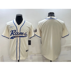 Men Los Angeles Rams Blank Bone Cool Base Stitched Baseball Jersey