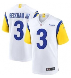 Men Los Angeles Rams Odell Beckham Jr 3 White Vapor Limited Jersey
