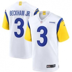 Men Los Angeles Rams Odell Beckham Jr 3 White Vapor Limited Jersey