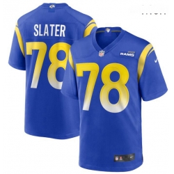 Men Nike Jackie Slater 78 Royal Los Angeles Rams Game Retired Player Jersey