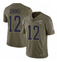Men Nike Los Angeles Rams 12 Brandin Cooks Limited Olive 2017 Salute to Service NFL Jersey