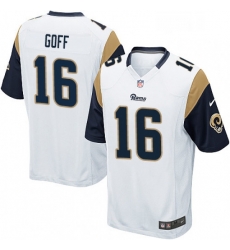 Men Nike Los Angeles Rams 16 Jared Goff Game White NFL Jersey