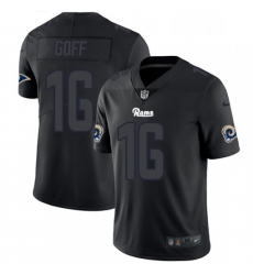 Men Nike Los Angeles Rams 16 Jared Goff Limited Black Rush Impact NFL Jersey