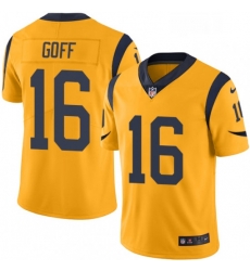 Men Nike Los Angeles Rams 16 Jared Goff Limited Gold Rush Vapor Untouchable NFL Jersey