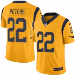 Men Nike Los Angeles Rams 22 Marcus Peters Limited Gold Rush Vapor Untouchable NFL Jersey