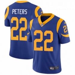 Men Nike Los Angeles Rams 22 Marcus Peters Royal Blue Alternate Vapor Untouchable Limited Player NFL Jersey