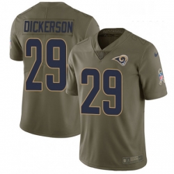 Men Nike Los Angeles Rams 29 Eric Dickerson Limited Olive 2017 Salute to Service NFL Jersey