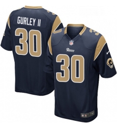 Men Nike Los Angeles Rams 30 Todd Gurley Game Navy Blue Team Color NFL Jersey