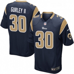 Men Nike Los Angeles Rams 30 Todd Gurley Game Navy Blue Team Color NFL Jersey