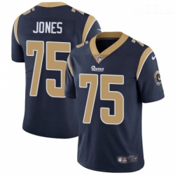 Men Nike Los Angeles Rams #75 Deacon Jones Navy Blue Team Color Vapor Untouchable Limited Player NFL Jersey