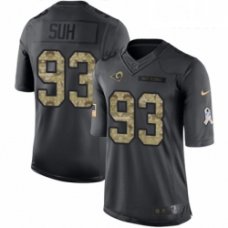 Men Nike Los Angeles Rams 93 Ndamukong Suh Limited Black 2016 Salute to Service NFL Jersey