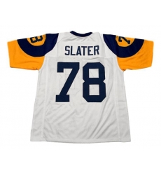 Men Nike Los Angeles Rams Jackie Slater CUSTOM STITCHED Unsigned Football Jersey White