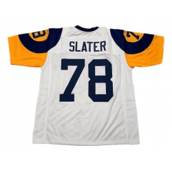 Men Nike Los Angeles Rams Jackie Slater CUSTOM STITCHED Unsigned Football Jersey White