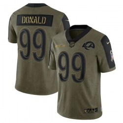 Men's Los Angeles Rams Aaron Donald Nike Olive 2021 Salute To Service Limited Player Jersey