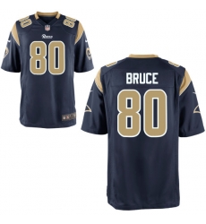 Men's Nike St. Louis Rams 80 Isaac Bruce Game Navy Blue Team Color Home NFL Jersey