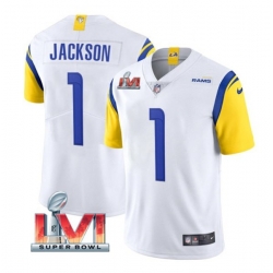 Nike Los Angeles Rams 1 Desean Jackson White 2022 Super Bowl LVI Vapor Limited Jersey