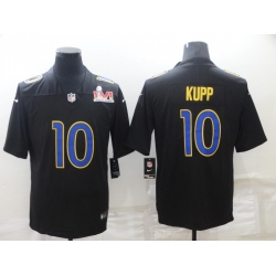 Nike Los Angeles Rams 10 Cooper Kupp Black 2022 Super Bowl LVI Vapor Limited Jersey