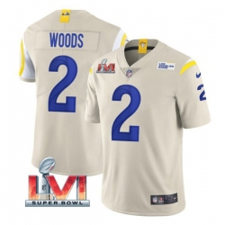 Nike Los Angeles Rams 2 Robert Woods Bone 2022 Super Bowl LVI Vapor Limited Jersey