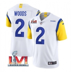 Nike Los Angeles Rams 2 Robert Woods White 2022 Super Bowl LVI Vapor Limited Jersey