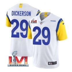 Nike Los Angeles Rams 29 Eric Dickerson White 2022 Super Bowl LVI Vapor Limited Jersey