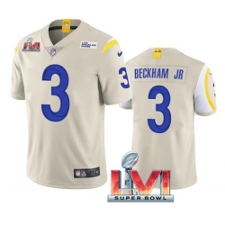 Nike Los Angeles Rams 3 Odell Beckham Jr. Bone 2022 Super Bowl LVI Vapor Limited Jersey