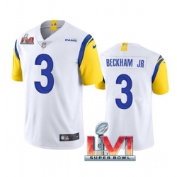 Nike Los Angeles Rams 3 Odell Beckham Jr. White 2022 Super Bowl LVI Vapor Limited Jersey