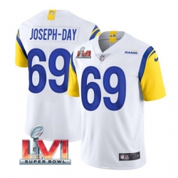 Nike Los Angeles Rams 69 Sebastian Joseph Day White 2022 Super Bowl LVI Vapor Limited Jersey