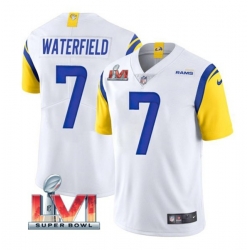 Nike Los Angeles Rams 7 Bob Waterfield White 2022 Super Bowl LVI Vapor Limited Jersey
