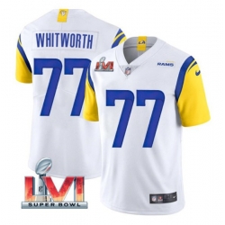 Nike Los Angeles Rams 77 Andrew Whitworth White 2022 Super Bowl LVI Vapor Limited Jersey