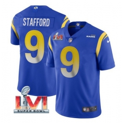 Nike Los Angeles Rams 9 Matthew Stafford Royal 2022 Super Bowl LVI Vapor Limited Jersey
