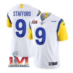 Nike Los Angeles Rams 9 Matthew Stafford White 2022 Super Bowl LVI Vapor Limited Jersey