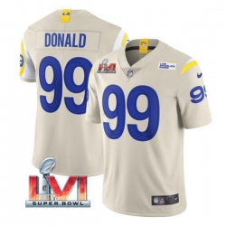 Nike Los Angeles Rams 99 Aaron Donald Bone 2022 Super Bowl LVI Vapor Limited Jersey