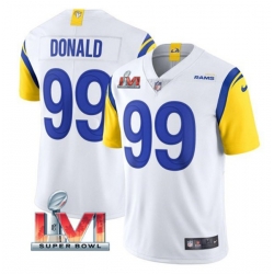 Nike Los Angeles Rams 99 Aaron Donald White 2022 Super Bowl LVI Vapor Limited Jersey