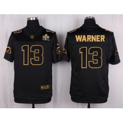 Nike Rams #13 Kurt Warner Black Mens Stitched NFL Elite Pro Line Gold Collection Jersey
