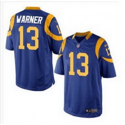 Nike Rams #13 Kurt Warner Royal Blue Alternate  u95F7mens Stitched NFL Elite Jersey
