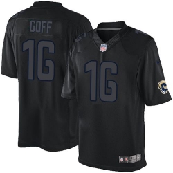 Nike Rams #16 Jared Goff Black Mens Stitched NFL Impact Limited Jersey