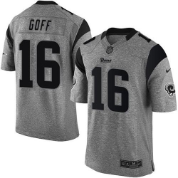 Nike Rams #16 Jared Goff Gray Mens Stitched NFL Limited Gridiron Gray Jersey