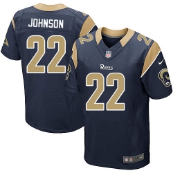 Nike Rams #22 Trumaine Johnson Navy Blue Team Color Mens Stitched NFL Elite Jersey