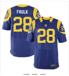 Nike Rams #28 Marshall Faulk Royal Blue Alternate Mens Stitched NFL Elite Jersey