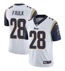 Nike Rams #28 Marshall Faulk White Mens Stitched NFL Vapor Untouchable Limited Jersey