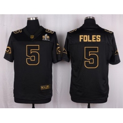 Nike Rams #5 Nick Foles Black Mens Stitched NFL Elite Pro Line Gold Collection Jersey