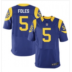 Nike Rams #5 Nick Foles Royal Blue Alternate Mens Stitched NFL Elite Jersey